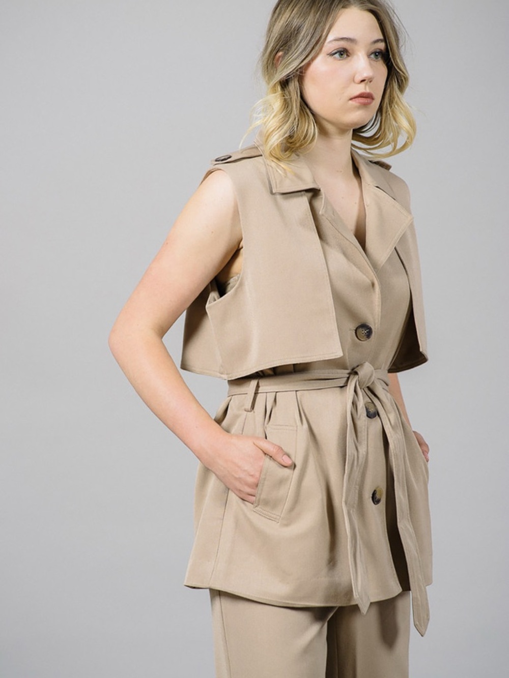 GANNI Trench Detail Waistcoat
